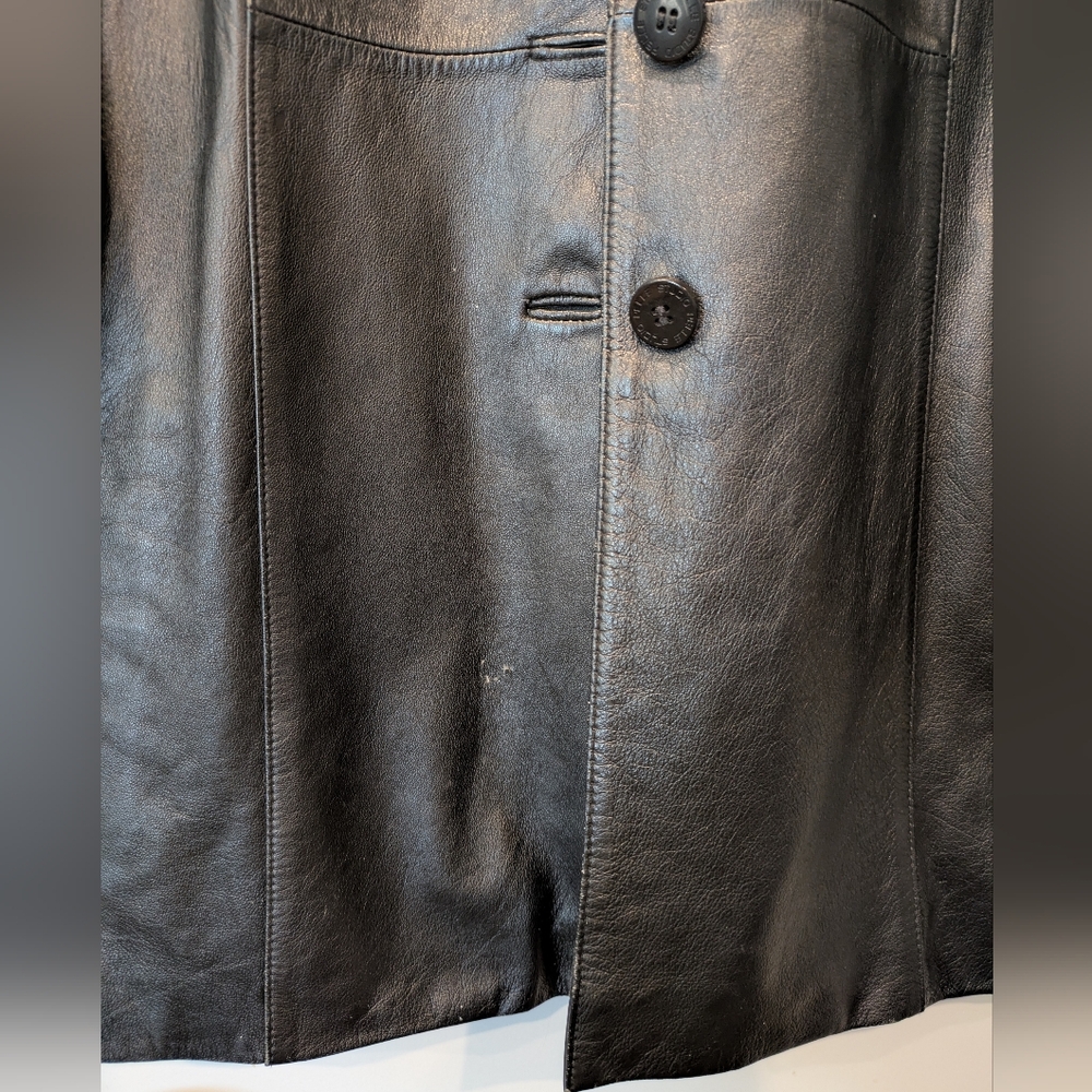 Wilsons Leather Pelle Studio Black Genuine Leather Jacket Button Front XL - Picture 10 of 11
